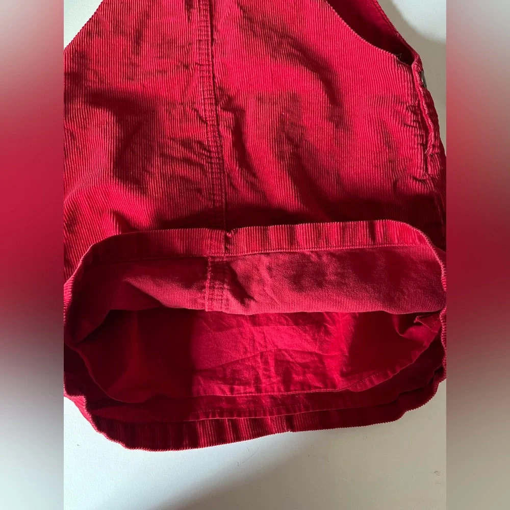 Girl’s Genuine Kids by OshKosh Red Corduroy overall dress Valentines Size 5T
